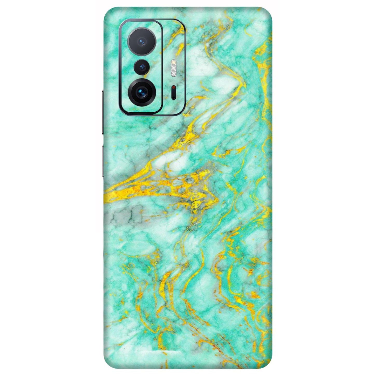 Xiaomi Redmi Phone Skins (All Models) - Green And Gold Marble Feel - Matte Finish (M-16) Mi 11 T Pro