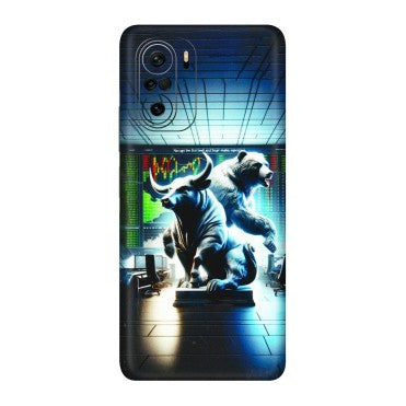 Xiaomi Redmi Phone Skins (All Models) - Stock Market Sensex Bear vs Bulls - 3D Embossed Finish (L-15) Mi 11 X