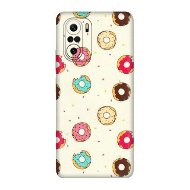 Xiaomi Redmi Phone Skins (All Models) - Mini Donuts Doodle Art - 3D Embossed Finish (L-122) Mi 11X Pro