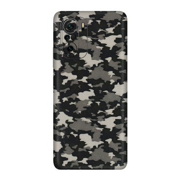Xiaomi Redmi Phone Skins (All Models) - Black/Grey Camoflaunge - 3D Embossed Finish (L-142) Mi 11X Pro