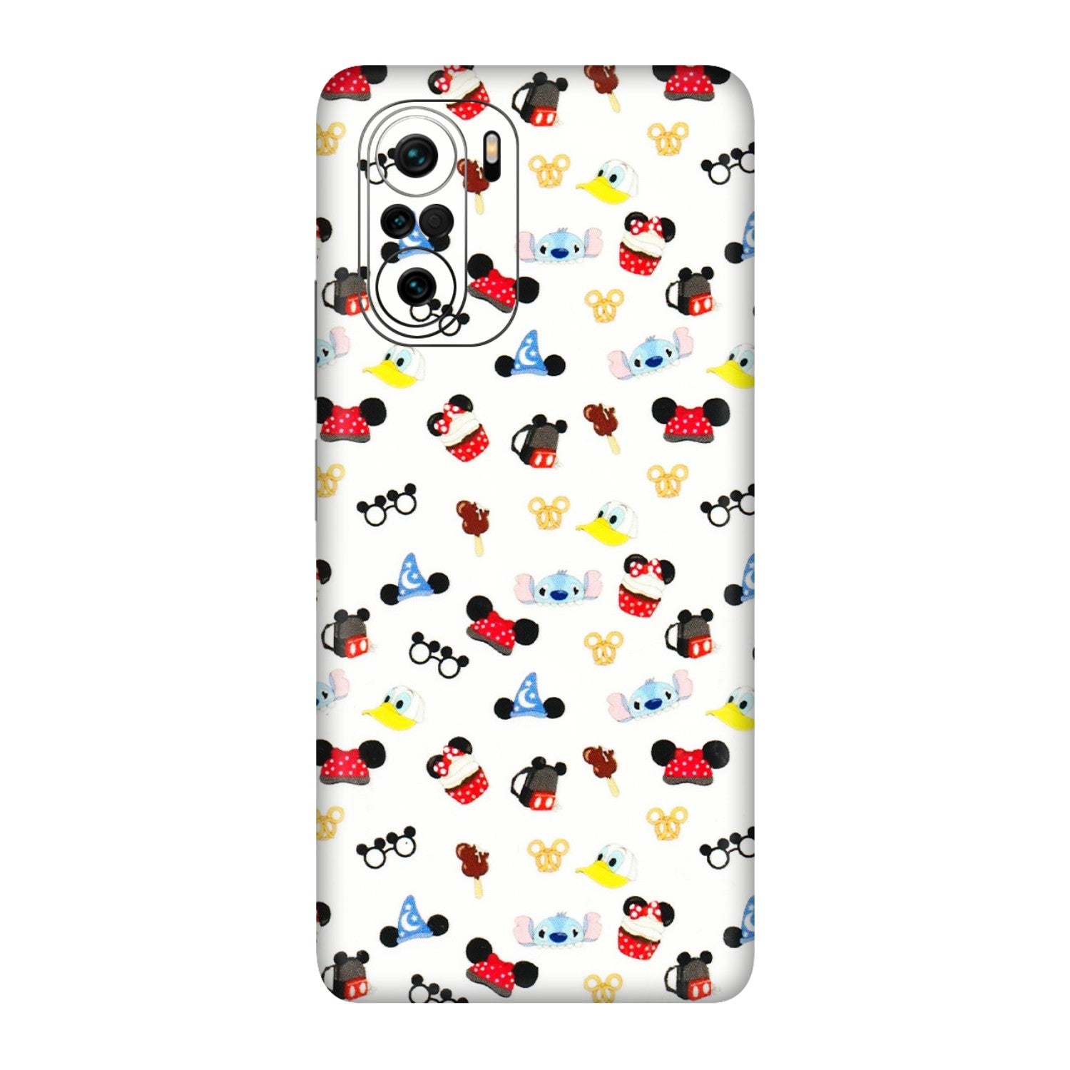 Xiaomi Redmi Phone Skins (All Models) - Minnie Mouse & Donald Doodles s - 3D Embossed Finish (L-194) Mi 11X Pro
