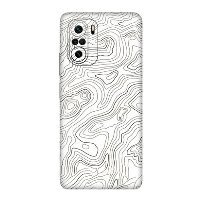 Xiaomi Redmi Phone Skins (All Models) - White Black Swirls - 3D Embossed Finish (L-219) Mi 11X Pro