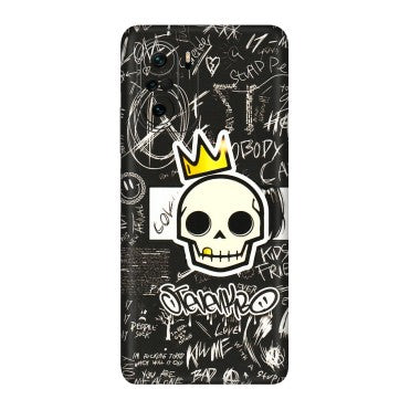 Xiaomi Redmi Phone Skins (All Models) - Funny Skull Black Chalk Grafitti - 3D Embossed Finish (L-22) Mi 11X Pro