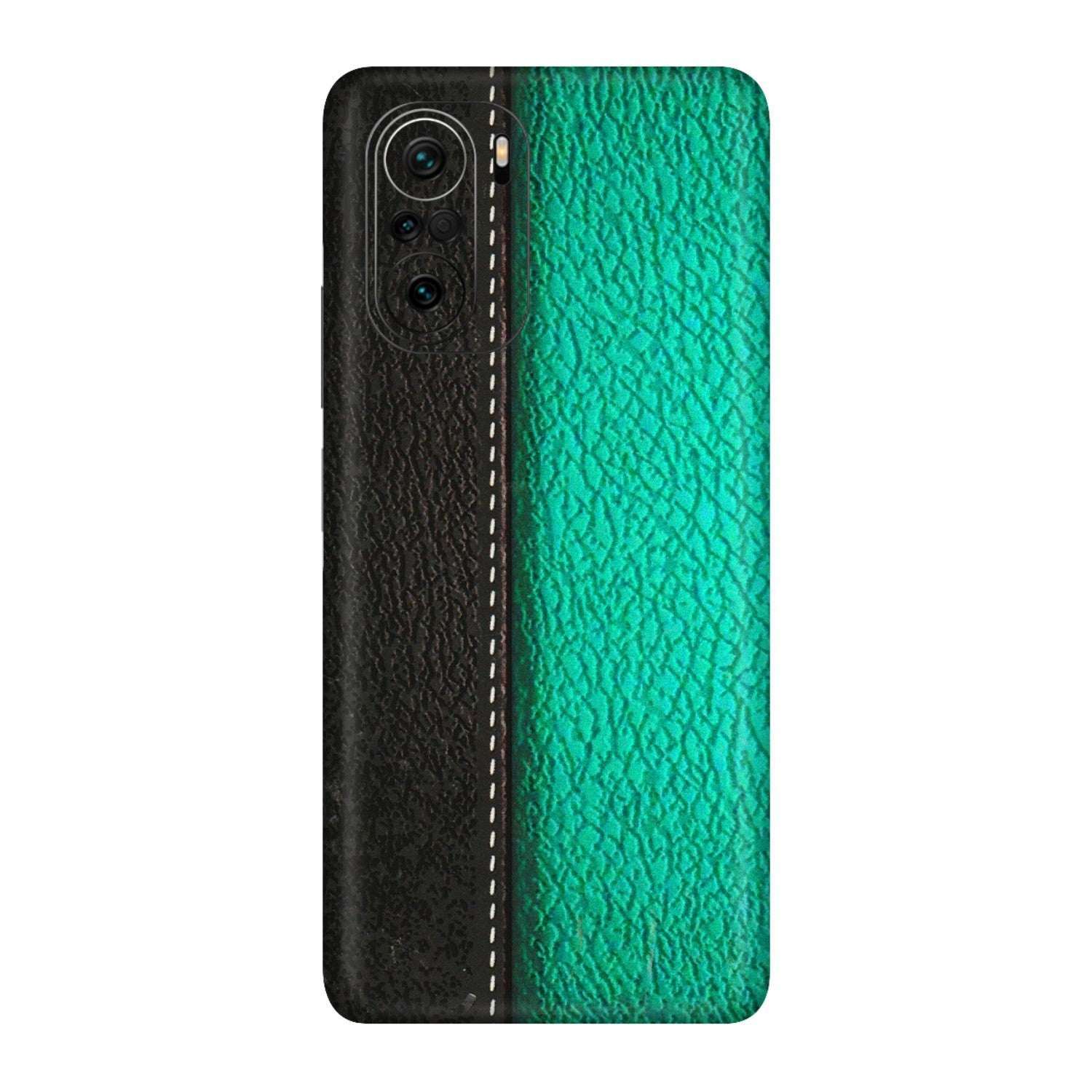 Xiaomi Redmi Phone Skins (All Models) - Black Green Dual  Leather Stich - 3D Embossed Finish (L-233) Mi 11X Pro