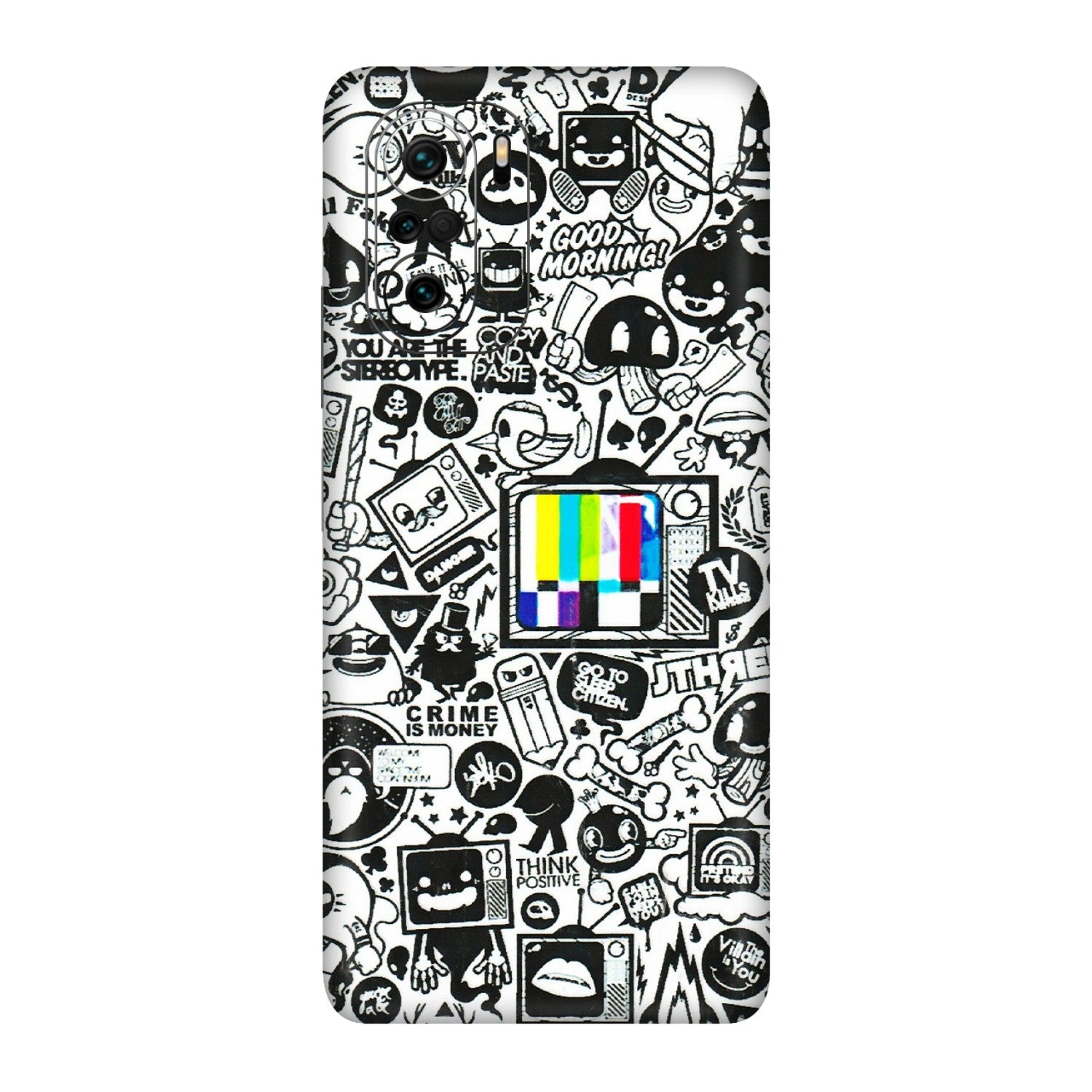 Xiaomi Redmi Phone Skins (All Models) - Doodles Positive Art - 3D Embossed Finish (L-263) Mi 11X Pro