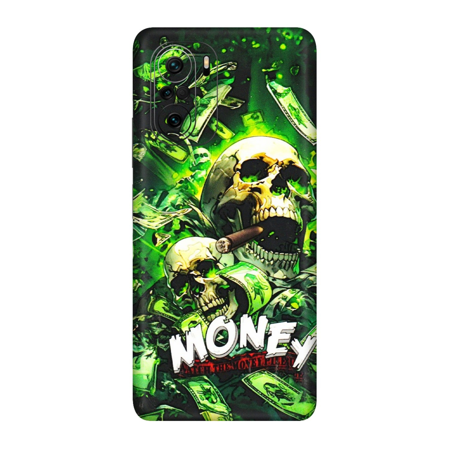 Xiaomi Redmi Phone Skins (All Models) - Skull Money - 3D Embossed Finish (L-303) Mi 11X Pro