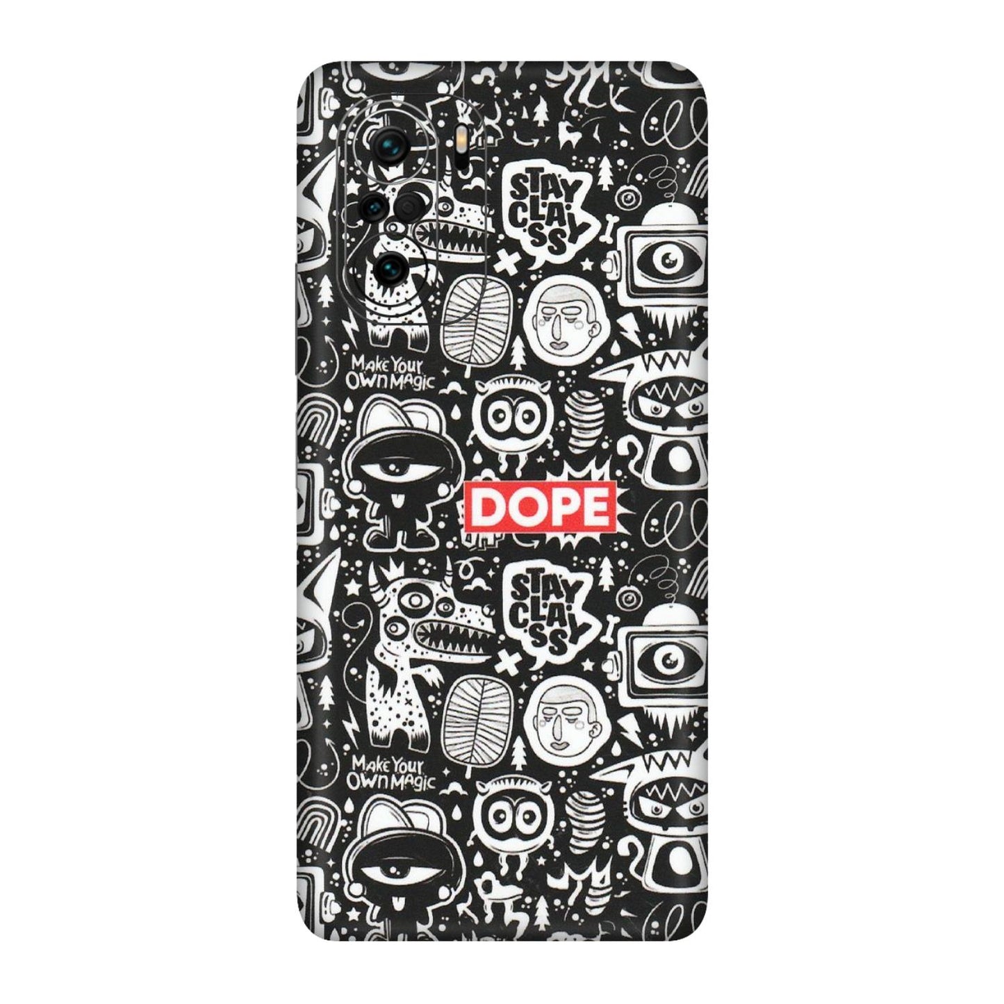 Xiaomi Redmi Phone Skins (All Models) - Dope Stay Classy Black Doodles - Matte Finish (M-126) Mi 11X Pro