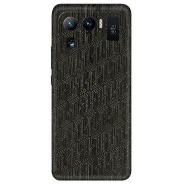 Xiaomi Redmi Phone Skins (All Models) - Black Abstract Pattern - 3D Embossed Finish (L-117) Mi 11 Ultra