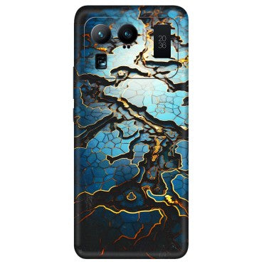 Xiaomi Redmi Phone Skins (All Models) - Blue Gold Abstract - 3D Embossed Finish (L-11) Mi 11 Ultra
