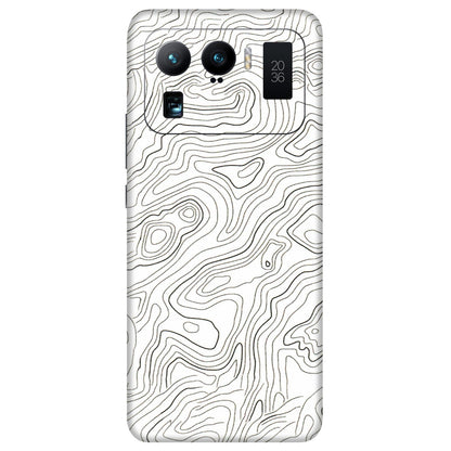 Xiaomi Redmi Phone Skins (All Models) - White Black Swirls - 3D Embossed Finish (L-219) Mi 11 Ultra