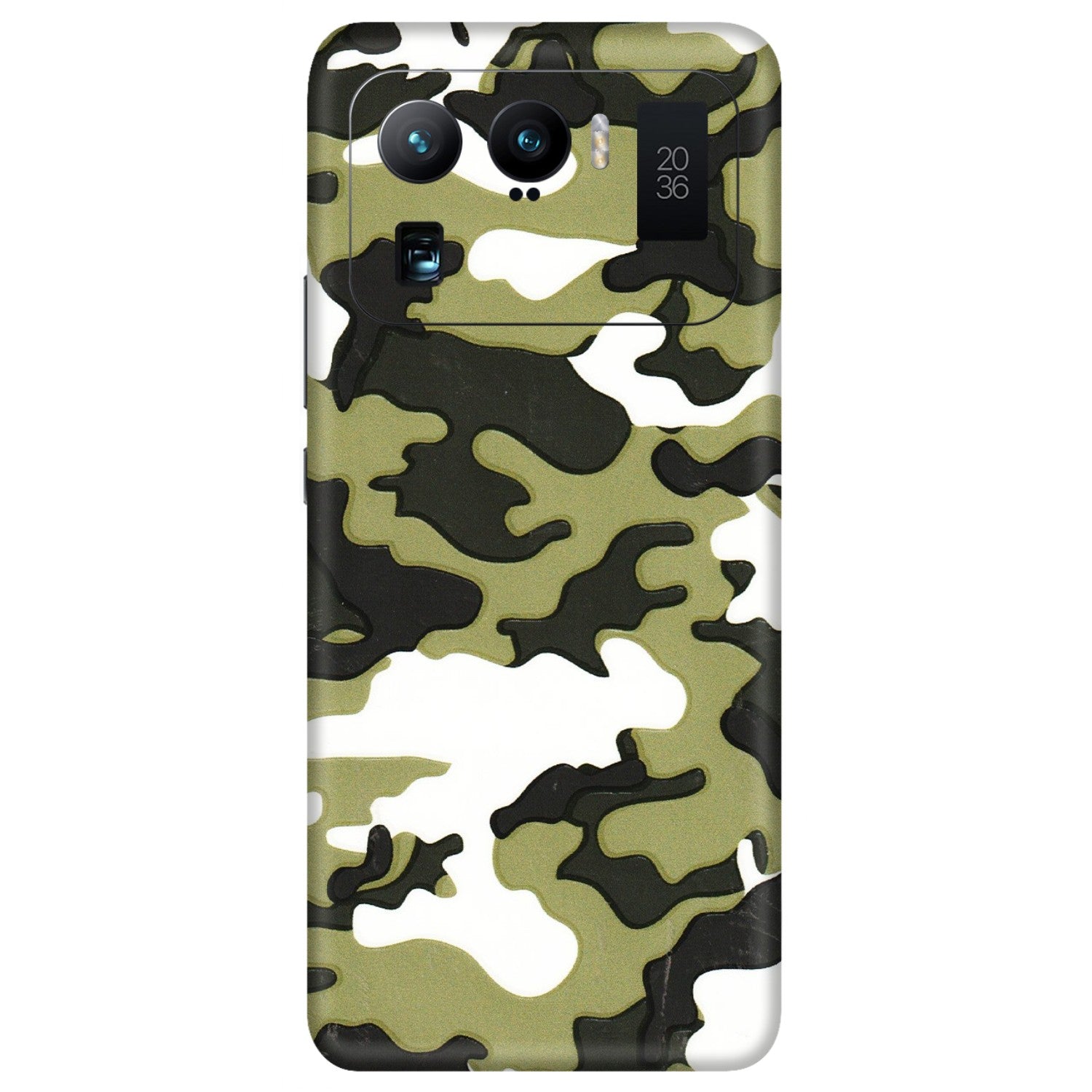 Xiaomi Redmi Phone Skins (All Models) - Camouflages White And Green - 3D Embossed Finish (L-243) Mi 11 Ultra
