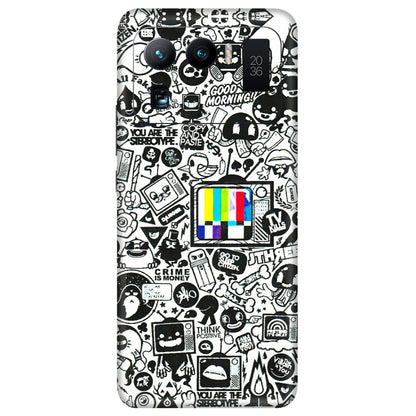 Xiaomi Redmi Phone Skins (All Models) - Doodles Positive Art - 3D Embossed Finish (L-263) Mi 11 Ultra