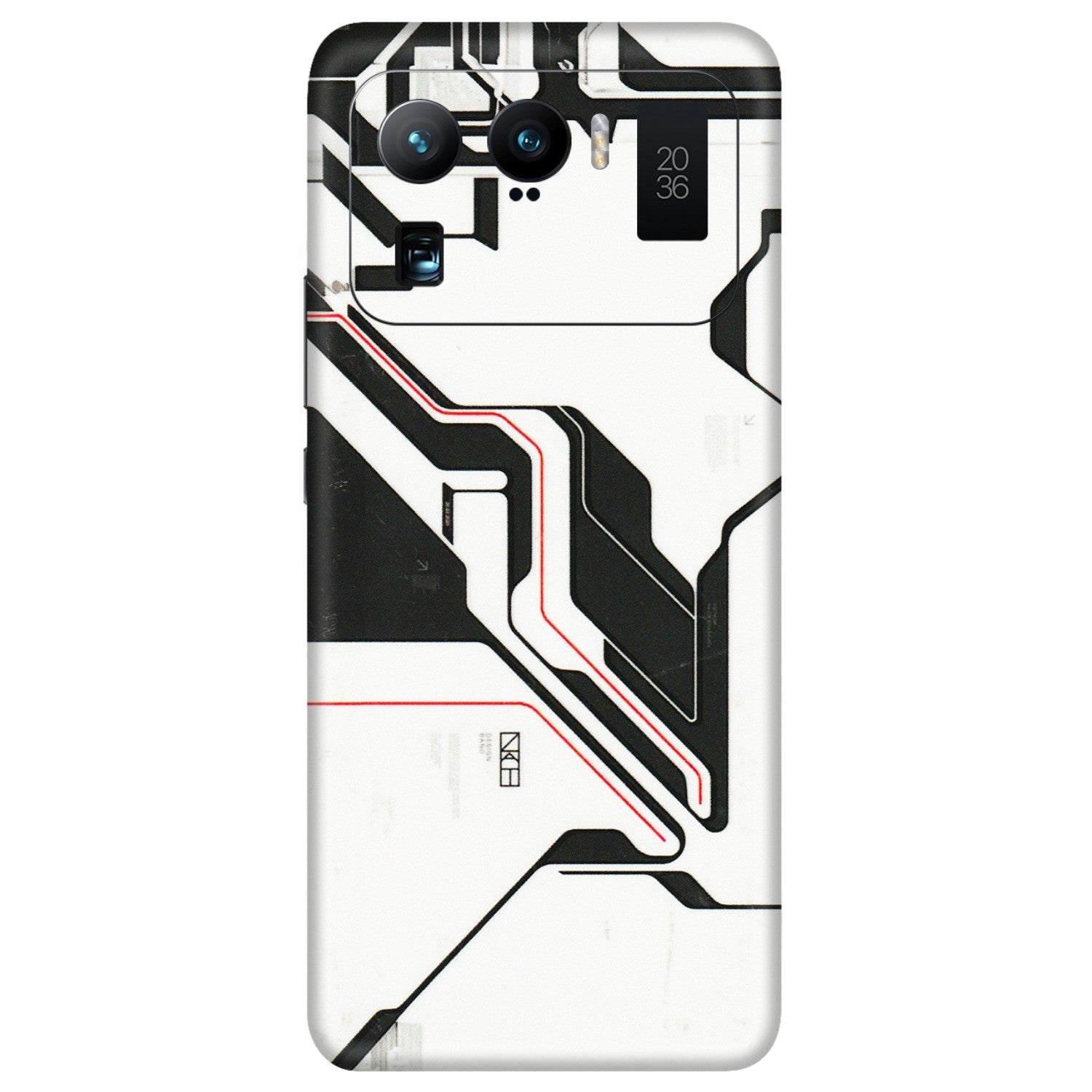 Xiaomi Redmi Phone Skins (All Models) - White Techy Logo - 3D Embossed Finish (L-312) Mi 11 Ultra