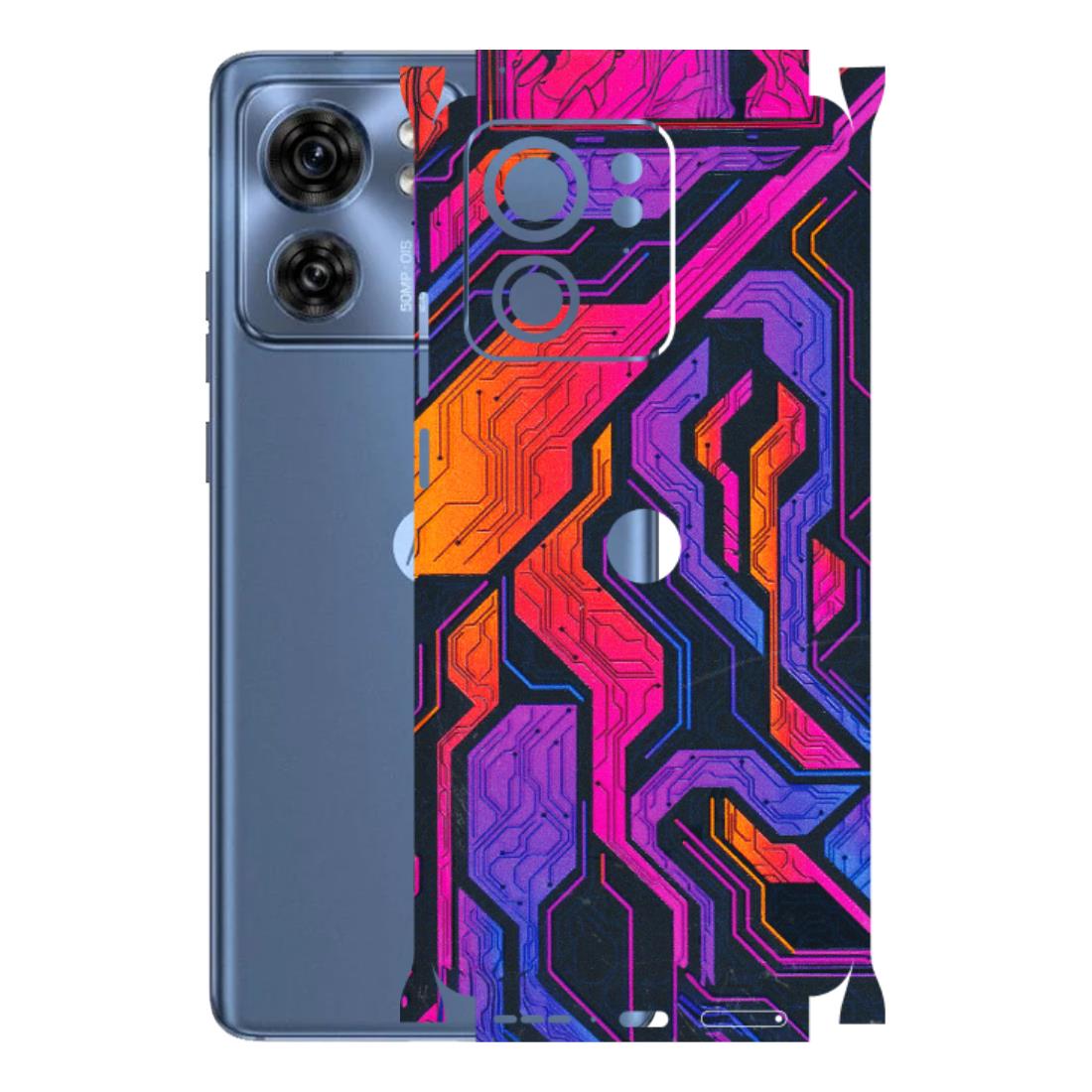 Motorola Phone Skins (All Models) - Tech Circuits Futuristic - 3D Embossed Finish (L-07) Moto Edge 40 (5G)