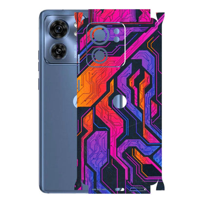 Motorola Phone Skins (All Models) - Tech Circuits Futuristic - 3D Embossed Finish (L-07) Moto Edge 40 (5G)