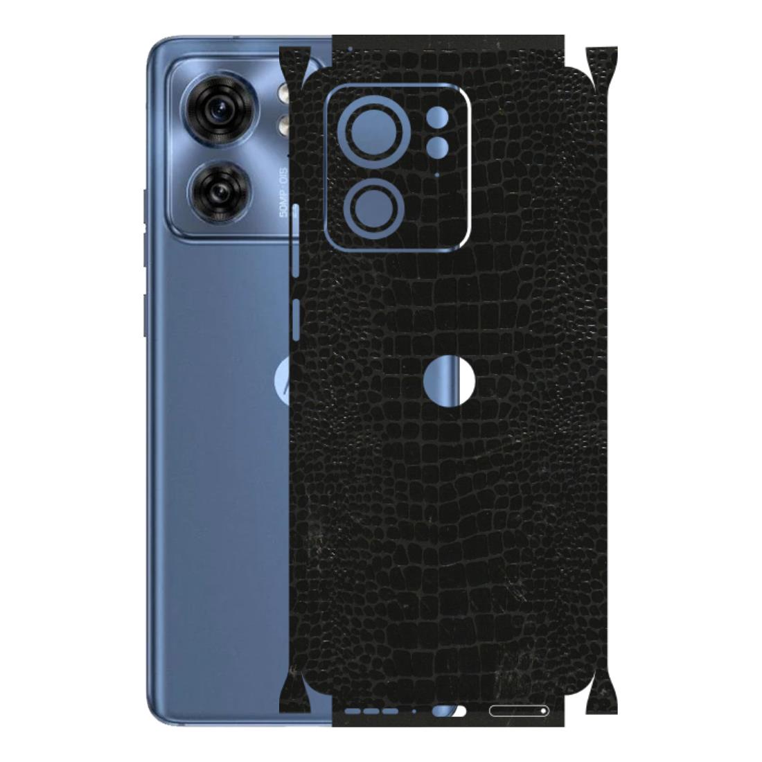 Motorola Phone Skins (All Models) - Snake Leather Black - 3D Embossed Finish (L-107) Moto Edge 40 (5G)