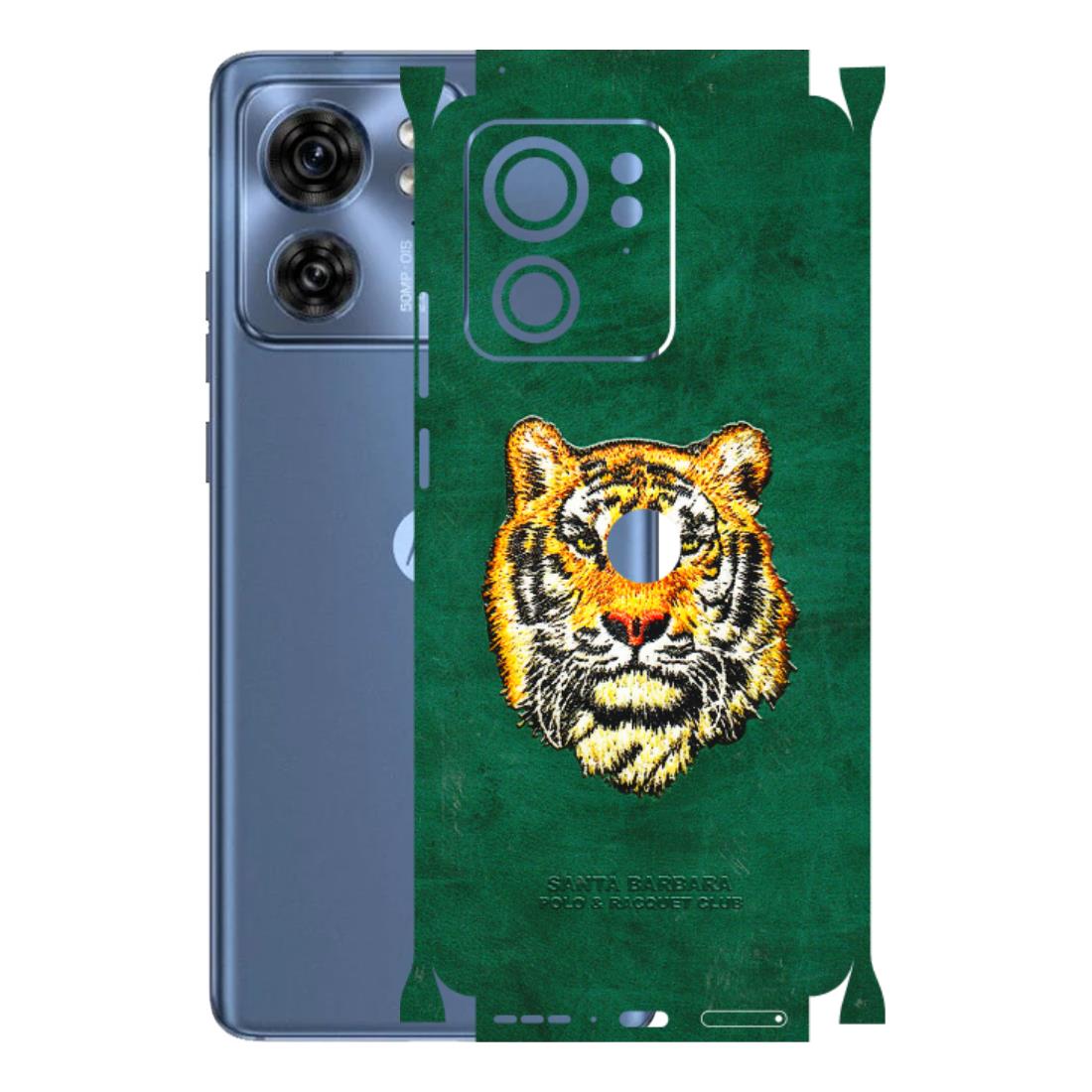 Motorola Phone Skins (All Models) - Leather Feel Tiger - 3D Embossed Finish (L-111) Moto Edge 40 (5G)
