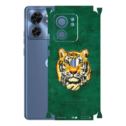Motorola Phone Skins (All Models) - Leather Feel Tiger - 3D Embossed Finish (L-111) Moto Edge 40 (5G)