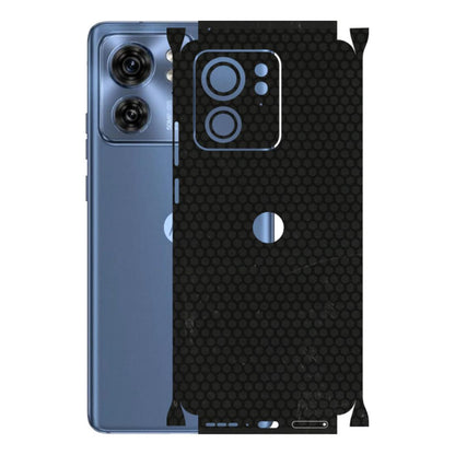 Motorola Phone Skins (All Models) - Black honeycomb - 3D Embossed Finish (L-114) Moto Edge 40 (5G)