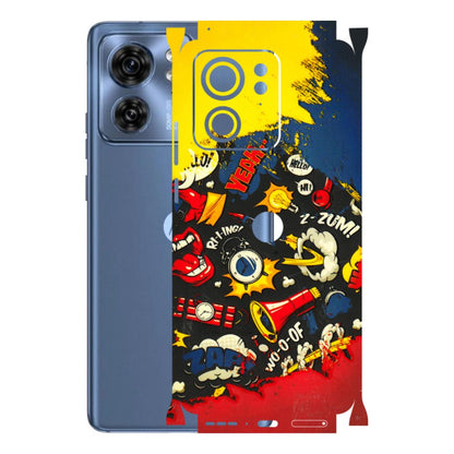 Motorola Phone Skins (All Models) - Pacific Doodle Art - 3D Embossed Finish (L-120) Moto Edge 40 (5G)