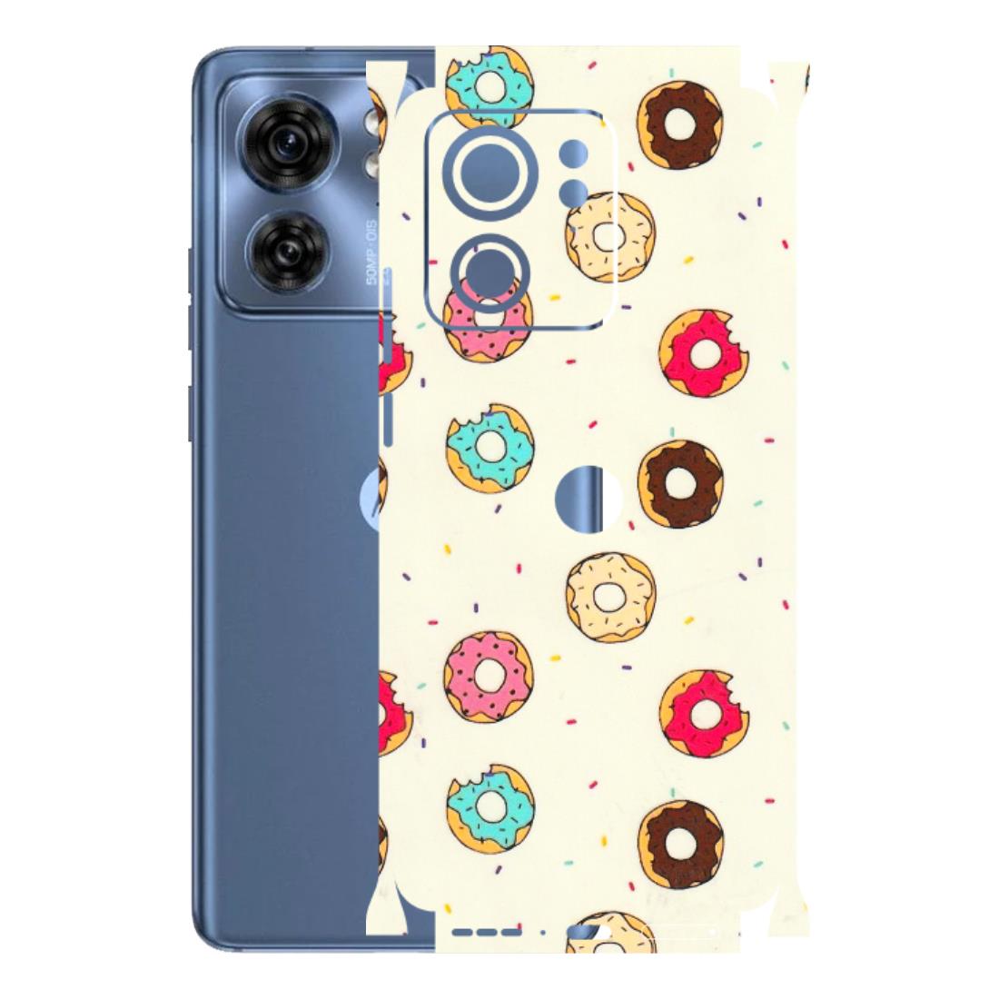 Motorola Phone Skins (All Models) - Mini Donuts Doodle Art - 3D Embossed Finish (L-122) Moto Edge 40 (5G)