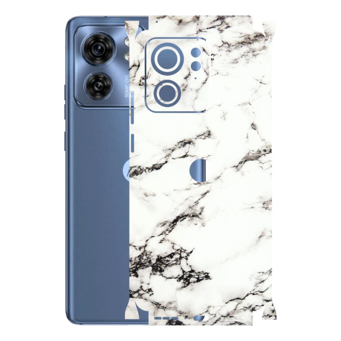 Motorola Phone Skins (All Models) - Black and White Marble Texture - 3D Embossed Finish (L-124) Moto Edge 40 (5G)