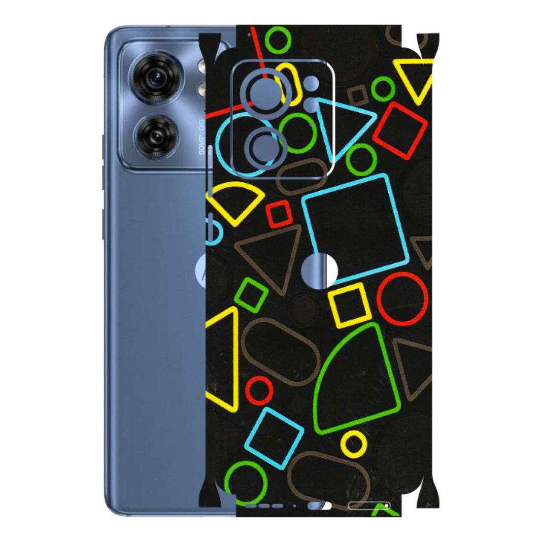 Motorola Phone Skins (All Models) - Black Shapes - 3D Embossed Finish (L-131) Moto Edge 40 (5G)