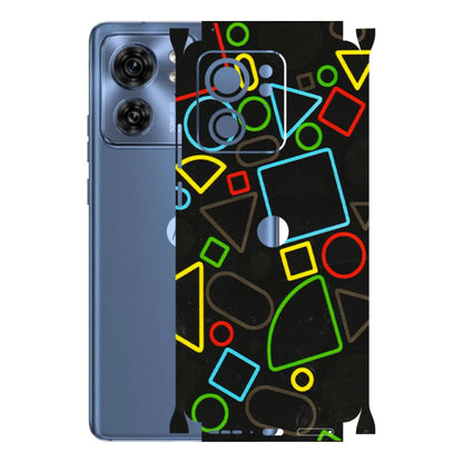 Motorola Phone Skins (All Models) - Black Shapes - 3D Embossed Finish (L-131) Moto Edge 40 (5G)