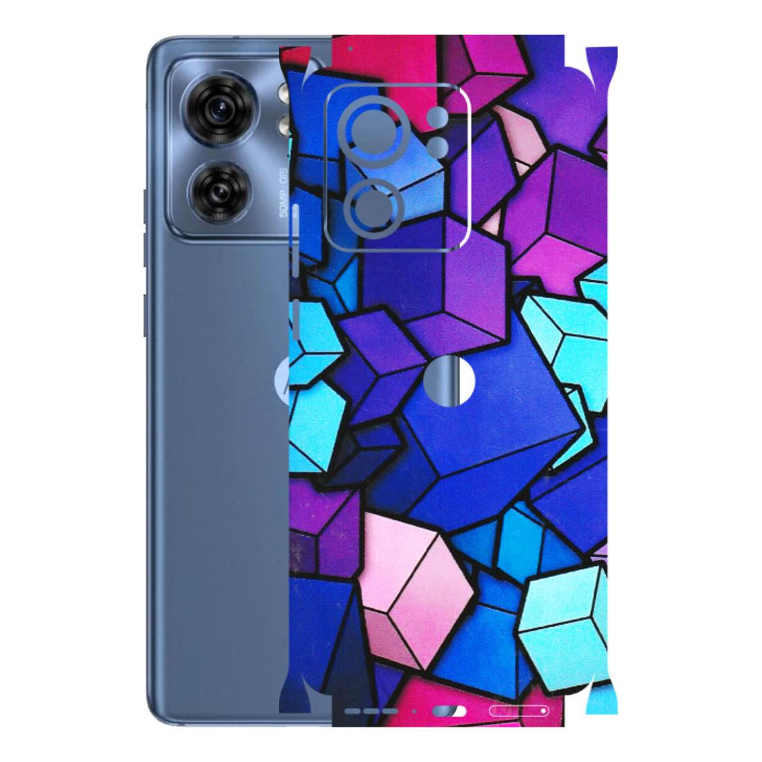 Motorola Phone Skins (All Models) - Cube Doodle - 3D Embossed Finish (L-141) Moto Edge 40 (5G)