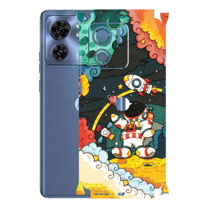 Motorola Phone Skins (All Models) - Astronauts & Spaceship - 3D Embossed Finish (L-145) Moto Edge 40 (5G)
