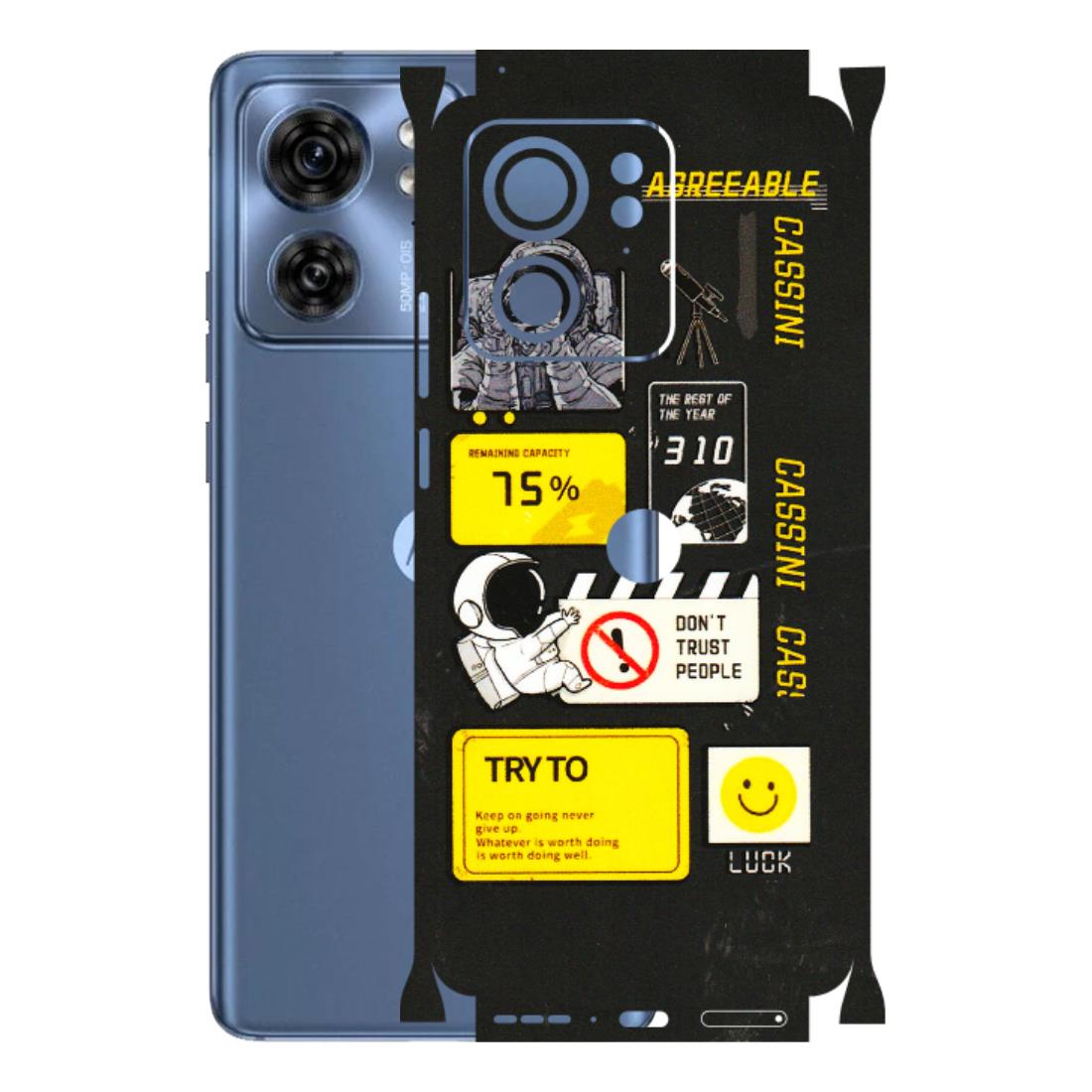Motorola Phone Skins (All Models) - Black Cassini - 3D Embossed Finish (L-161) Moto Edge 40 (5G)