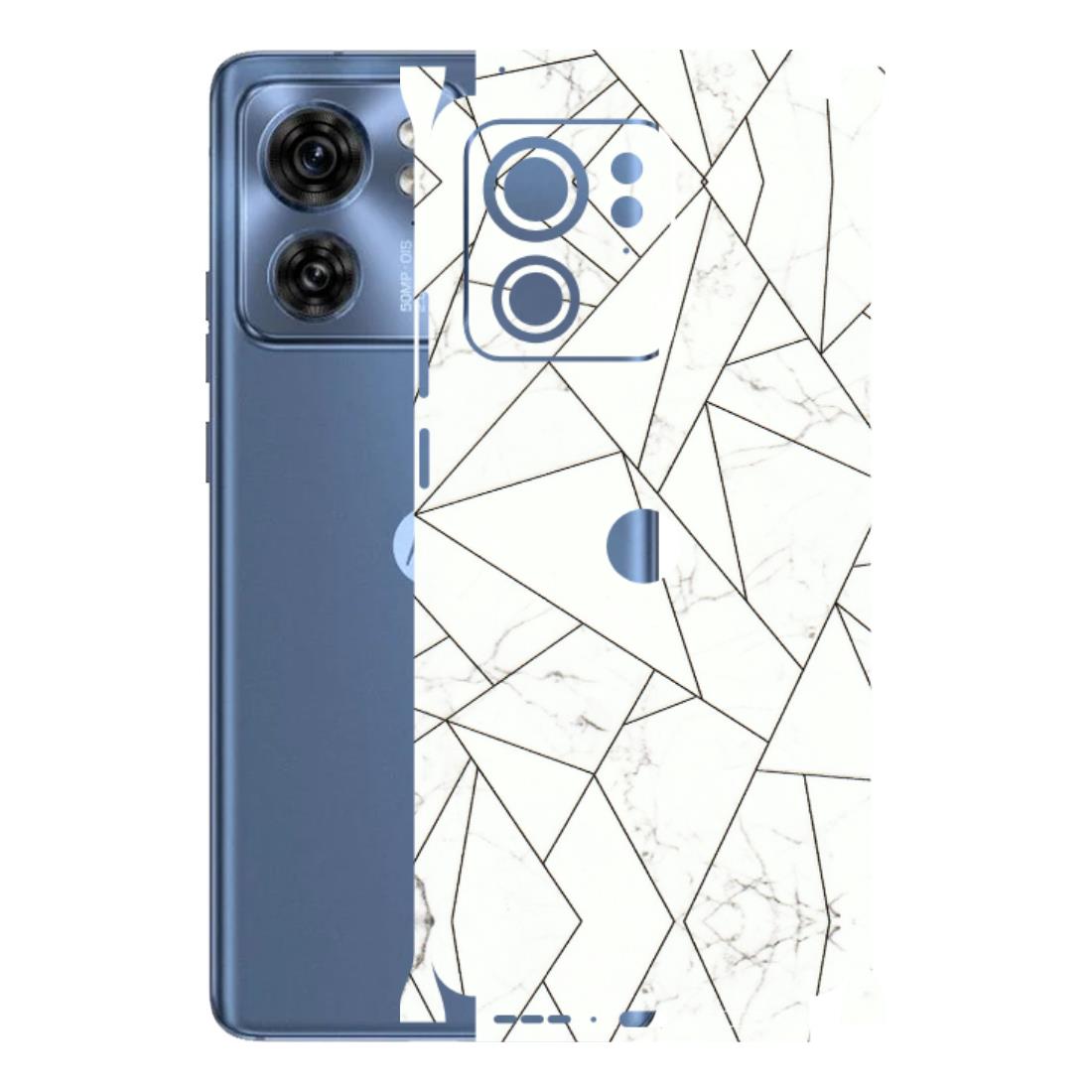 Motorola Phone Skins (All Models) - Luxury White Marble Effect - 3D Embossed Finish (L-168) Moto Edge 40 (5G)