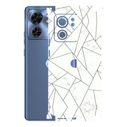Motorola Phone Skins (All Models) - Luxury White Marble Effect - 3D Embossed Finish (L-168) Moto Edge 40 (5G)