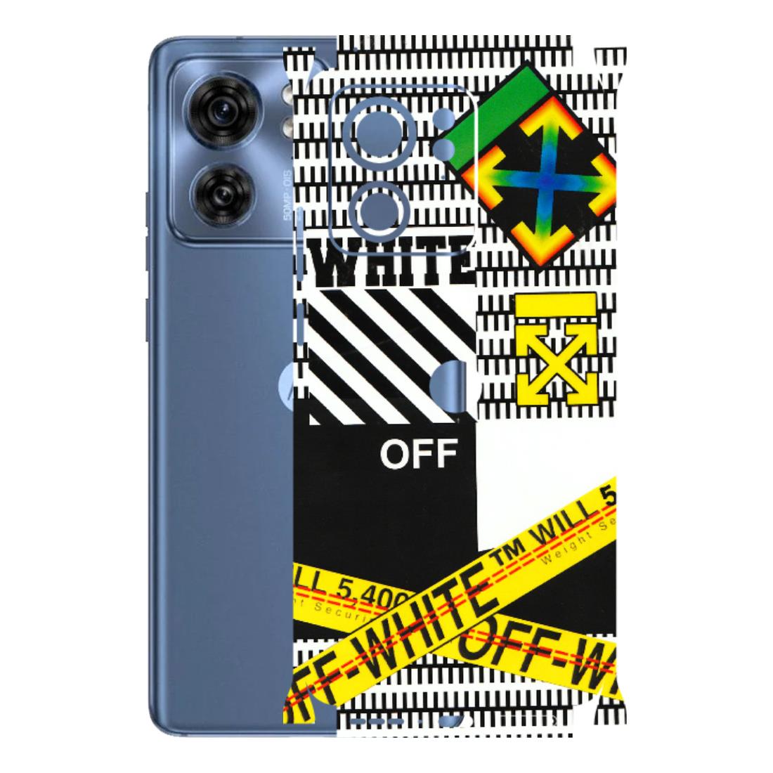 Motorola Phone Skins (All Models) - White Off Abstract - 3D Embossed Finish (L-172) Moto Edge 40 (5G)