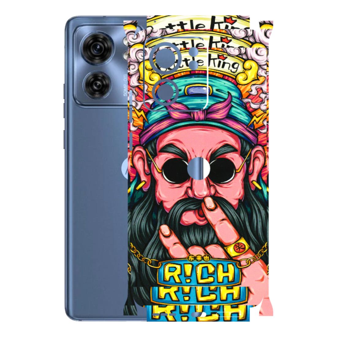 Motorola Phone Skins (All Models) - Battle King Dude Face - 3D Embossed Finish (L-178) Moto Edge 40 (5G)