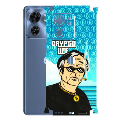 Motorola Phone Skins (All Models) - Crypto Thug Life - 3D Embossed Finish (L-179) Moto Edge 40 (5G)