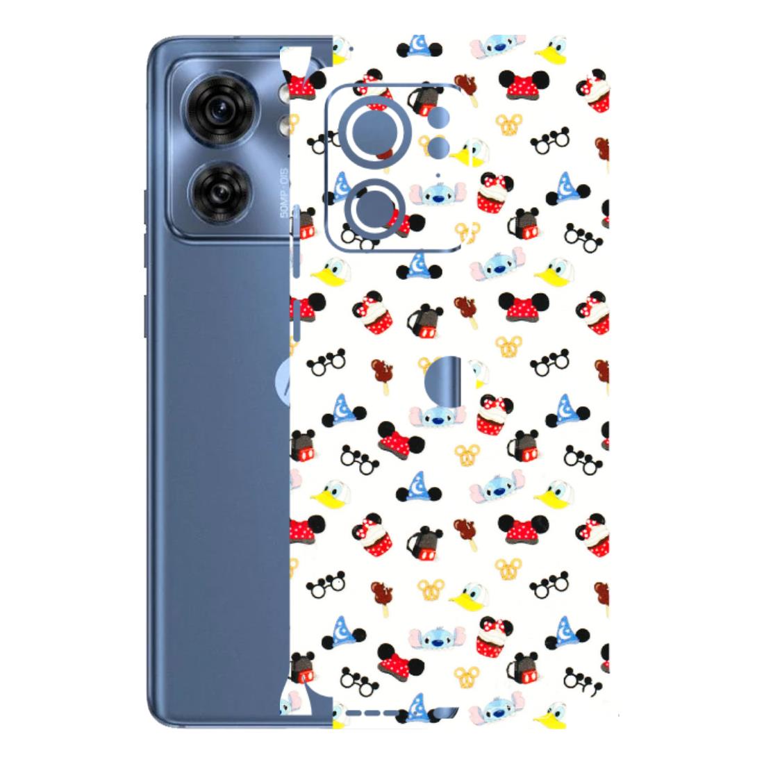 Motorola Phone Skins (All Models) - Minnie Mouse & Donald Doodles s - 3D Embossed Finish (L-194) Moto Edge 40 (5G)