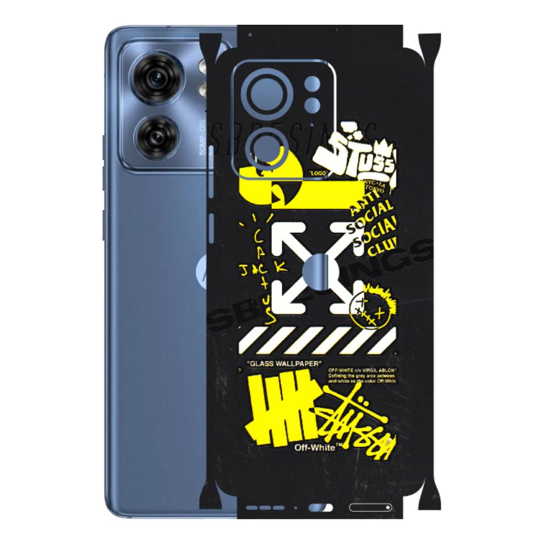 Motorola Phone Skins (All Models) - Anti Social Graffiti - 3D Embossed Finish (L-198) Moto Edge 40 (5G)