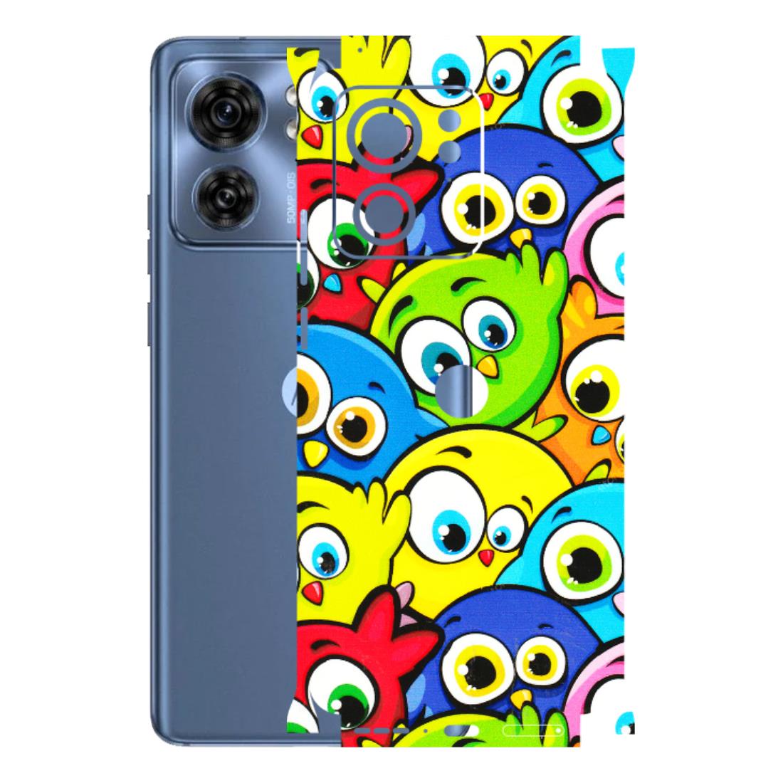 Motorola Phone Skins (All Models) - Cute Fluffy Birds - 3D Embossed Finish (L-213) Moto Edge 40 (5G)