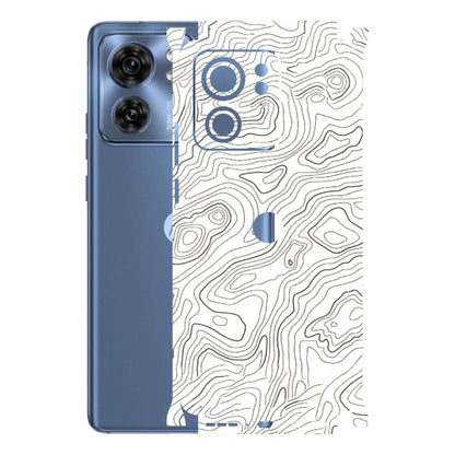 Motorola Phone Skins (All Models) - White Black Swirls - 3D Embossed Finish (L-219) Moto Edge 40 (5G)