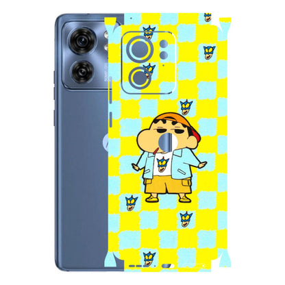 Motorola Phone Skins (All Models) - Yellow Blue Shinchan Cute - 3D Embossed Finish (L-221) Moto Edge 40 (5G)