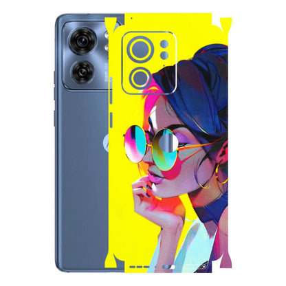 Motorola Phone Skins (All Models) - Bold Stylish Girl - 3D Embossed Finish (L-222) Moto Edge 40 (5G)