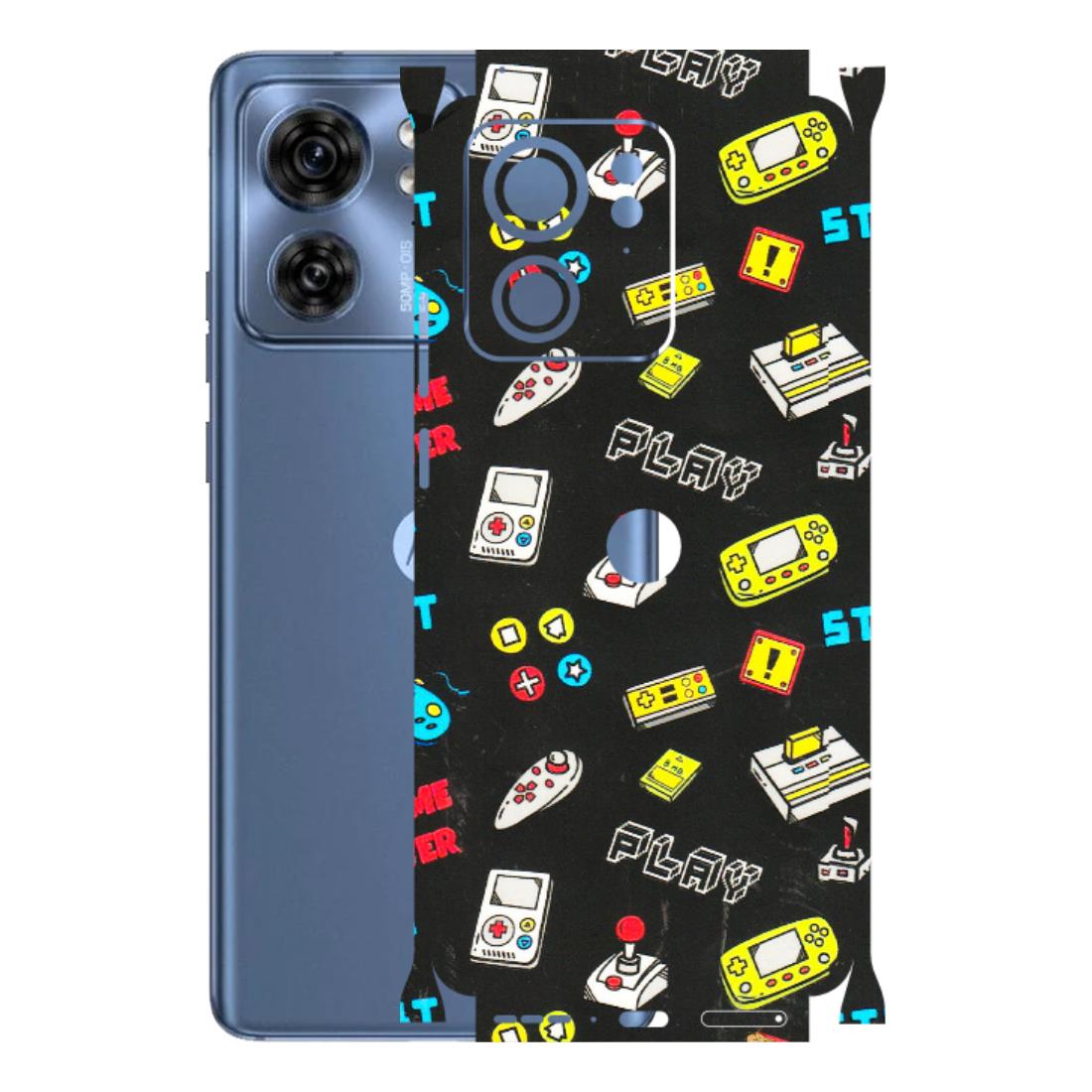 Motorola Phone Skins (All Models) - Gaming Doodles - 3D Embossed Finish (L-224) Moto Edge 40 (5G)
