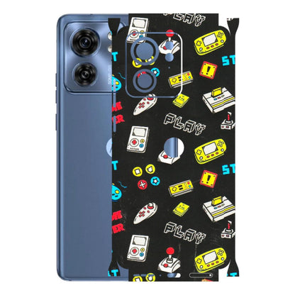 Motorola Phone Skins (All Models) - Gaming Doodles - 3D Embossed Finish (L-224) Moto Edge 40 (5G)