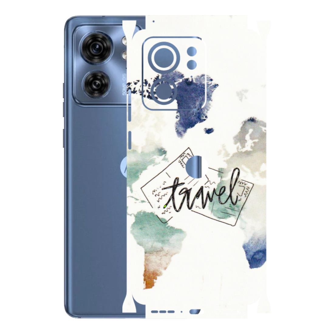 Motorola Phone Skins (All Models) - Travel The World - 3D Embossed Finish (L-232) Moto Edge 40 (5G)