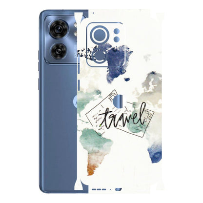 Motorola Phone Skins (All Models) - Travel The World - 3D Embossed Finish (L-232) Moto Edge 40 (5G)