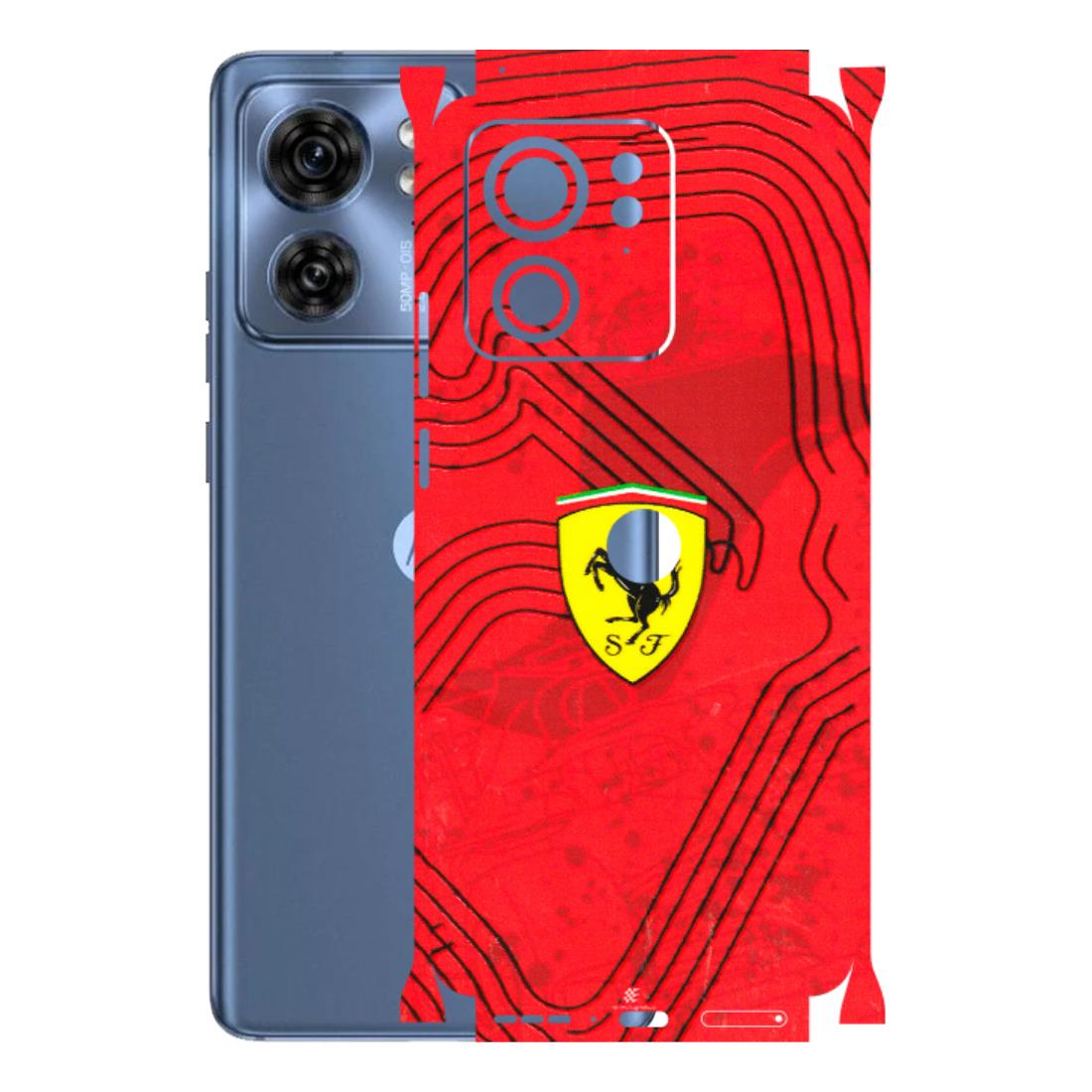 Motorola Phone Skins (All Models) - Red Ferrari Logo Stylish - 3D Embossed Finish (L-238) Moto Edge 40 (5G)