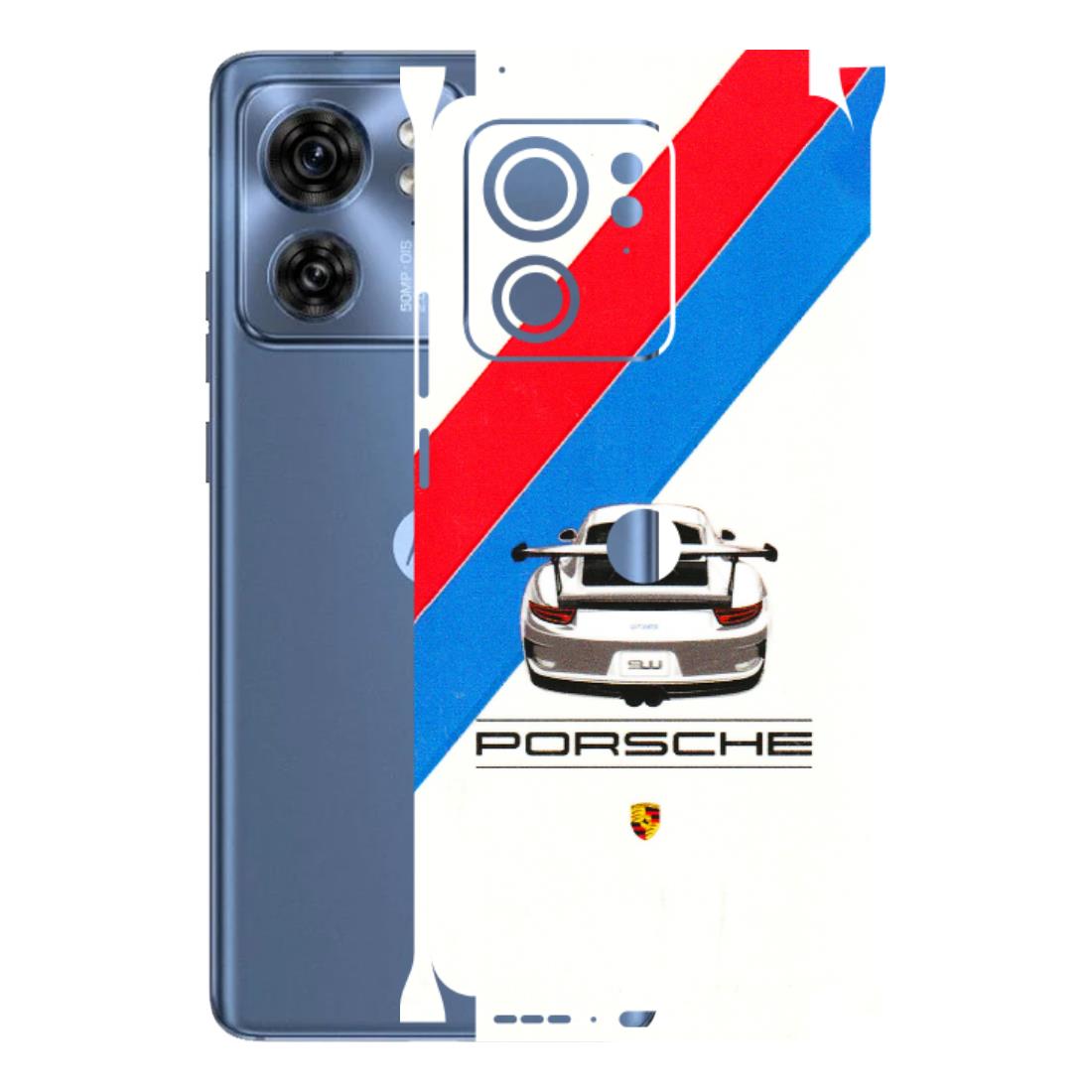 Motorola Phone Skins (All Models) - Porche Car Sober Logo - 3D Embossed Finish (L-248) Moto Edge 40 (5G)