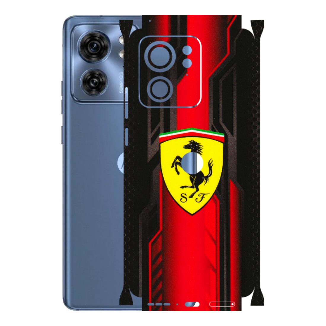 Motorola Phone Skins (All Models) - Black Ferrari Logo - 3D Embossed Finish (L-253) Moto Edge 40 (5G)