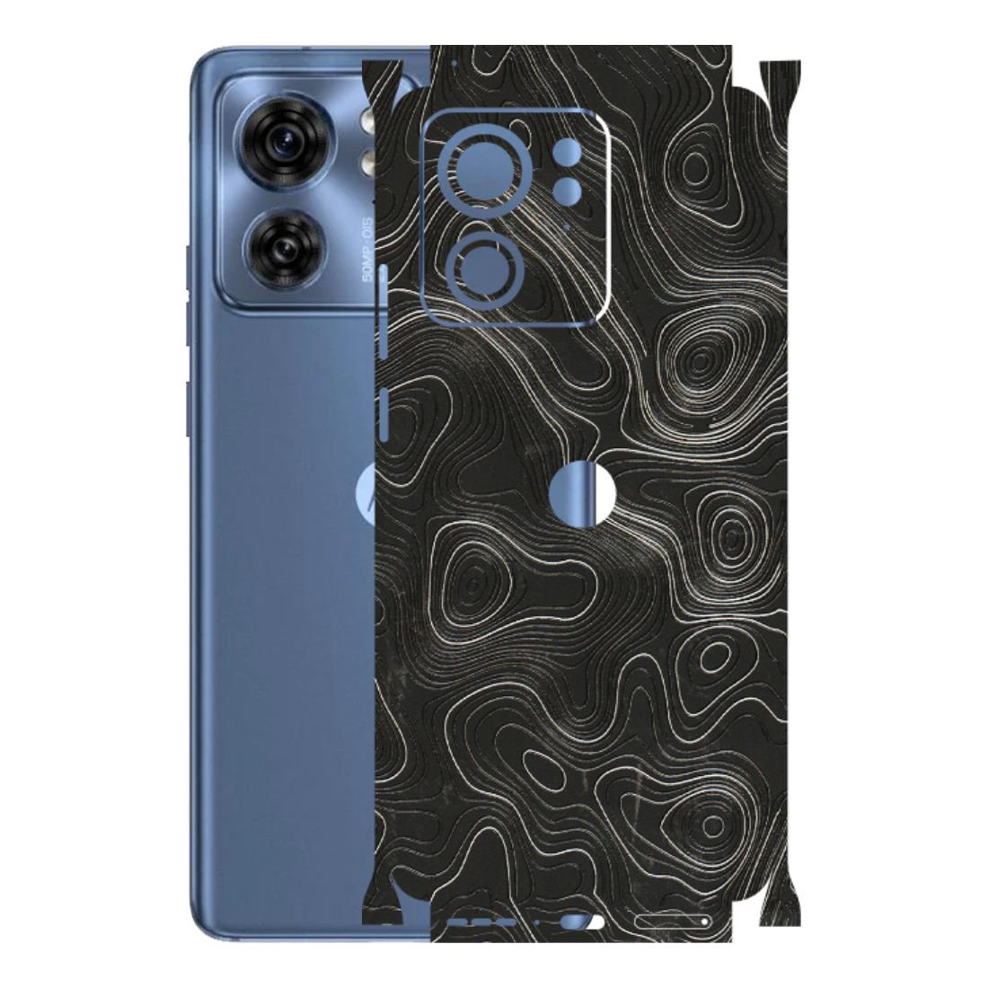 Motorola Phone Skins (All Models) - Abstract White Line Map - 3D Embossed Finish (L-269) Moto Edge 40 (5G)